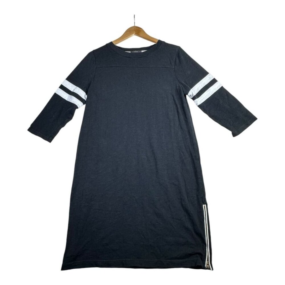 J. Crew Half Sleeve Varsity Side Zip Dress size Medium Black Style: A1979‎
